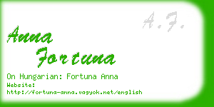 anna fortuna business card